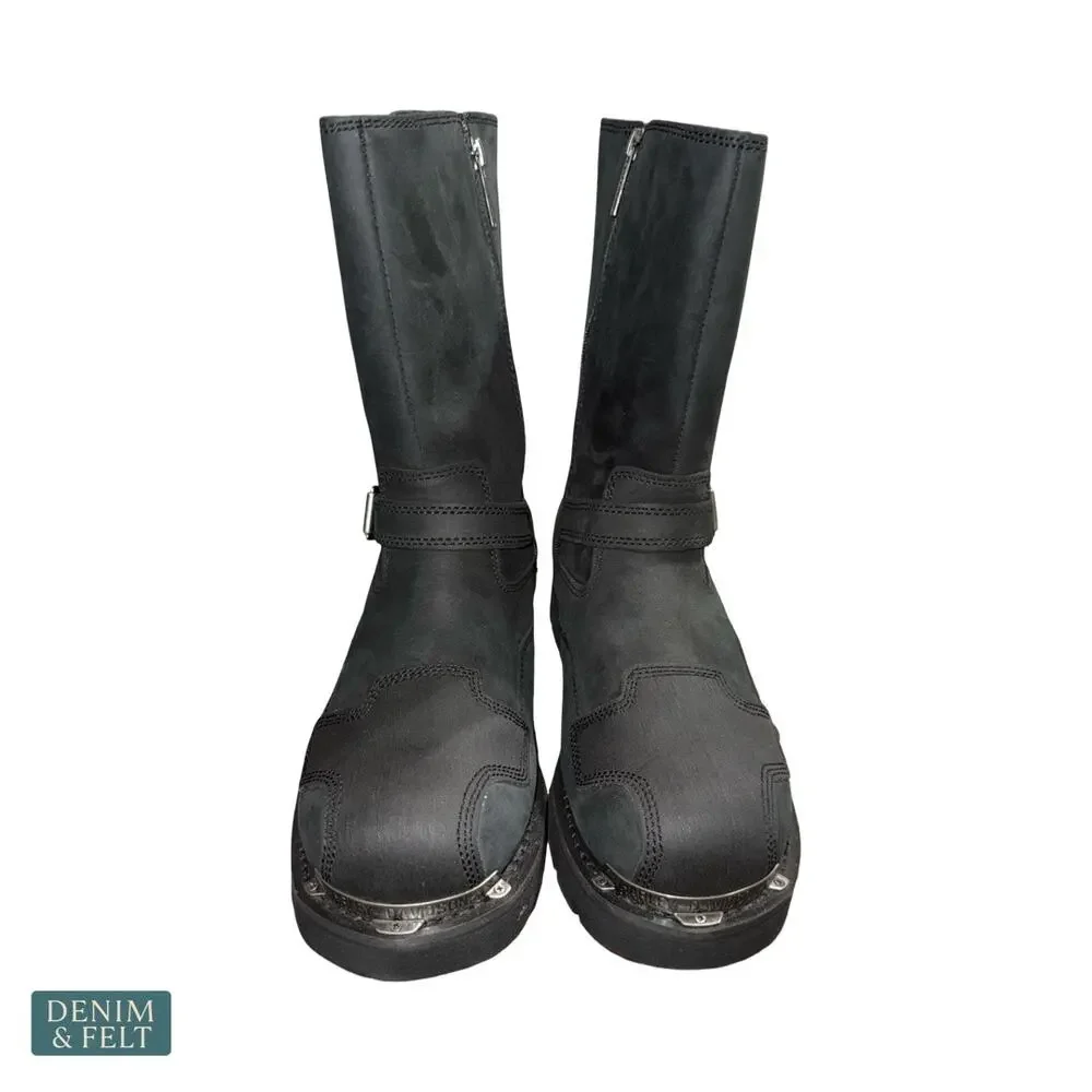 NEW Harley Davidson Stroman Motorcycle Boots Black Leather Biker Riding Mens‎